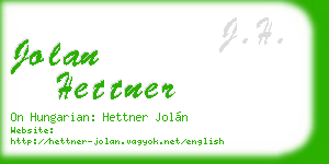 jolan hettner business card